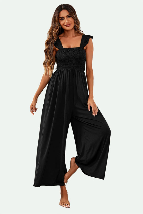 Jumpsuit Mit Rüschendetail In Schwarz