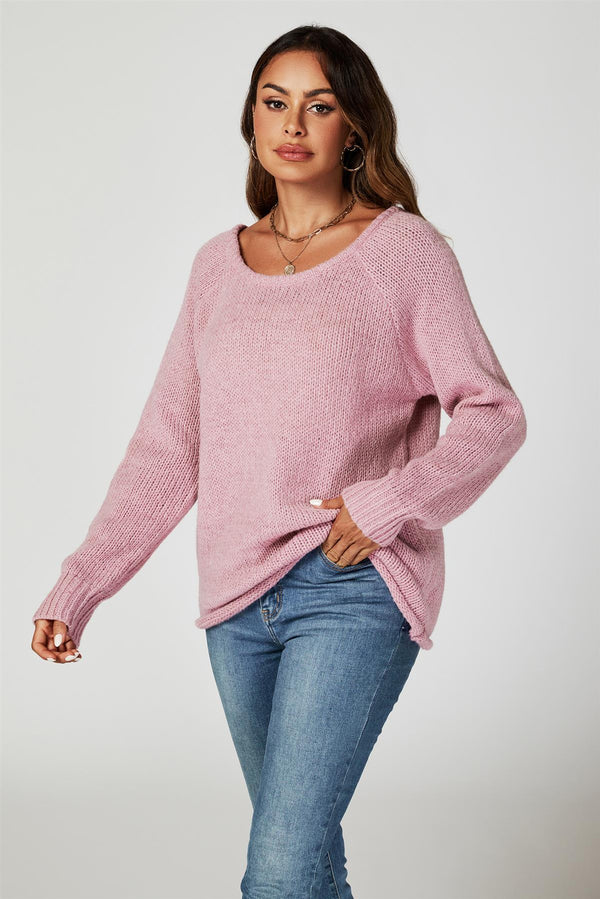 Comfortabele trui-top in roze