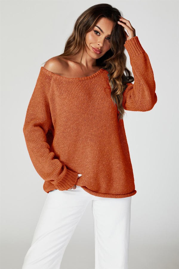 Bequemes Pulloveroberteil in Orange