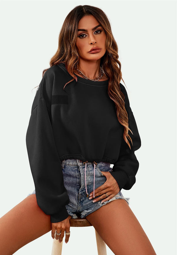 Perfect oversized cropped sweatshirt in zwart 