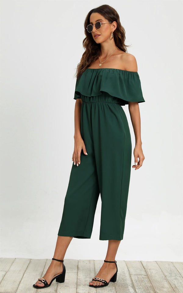 Bardot Ruffles Jumpsuit in Groen